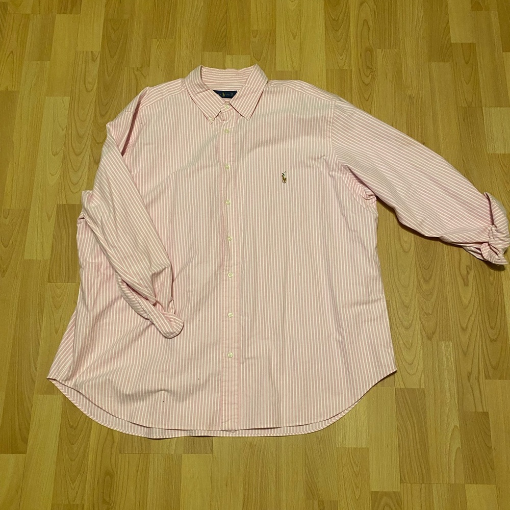 Polo by Ralph Lauren Pink Striped Casual Button Down Shirt
